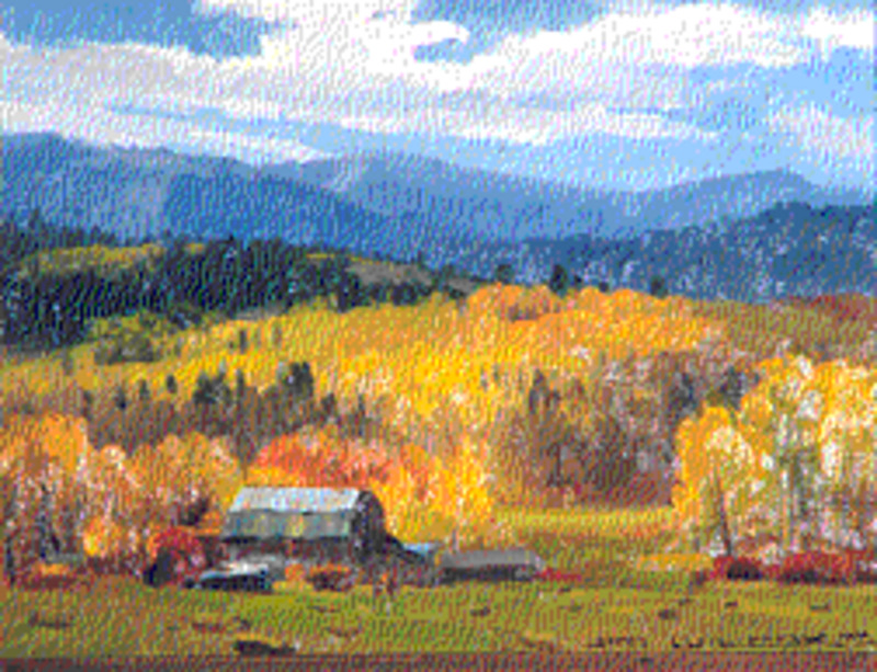 Fall scene - Victor barn