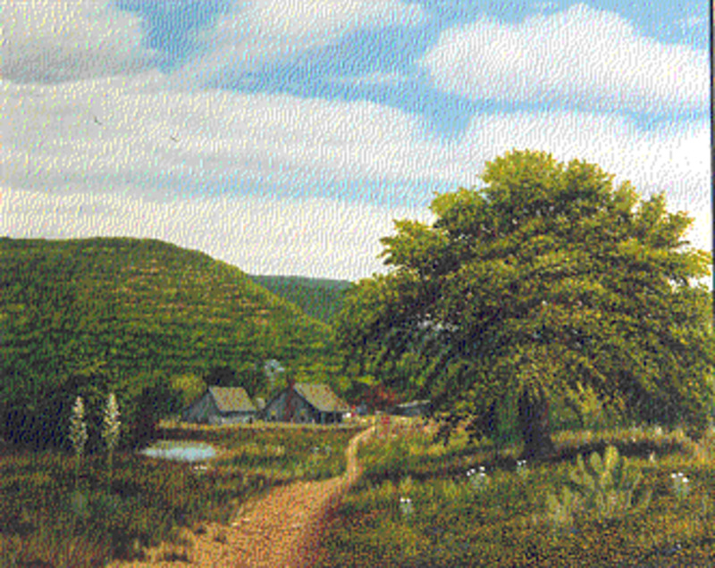 Untitled (Farmhouse and windmill)