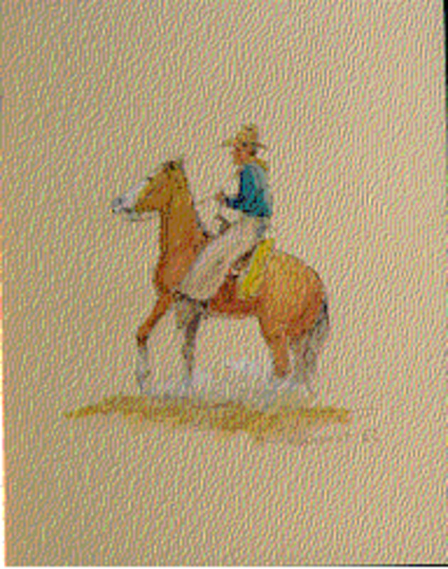 Untitled (Man on horse, facing left)