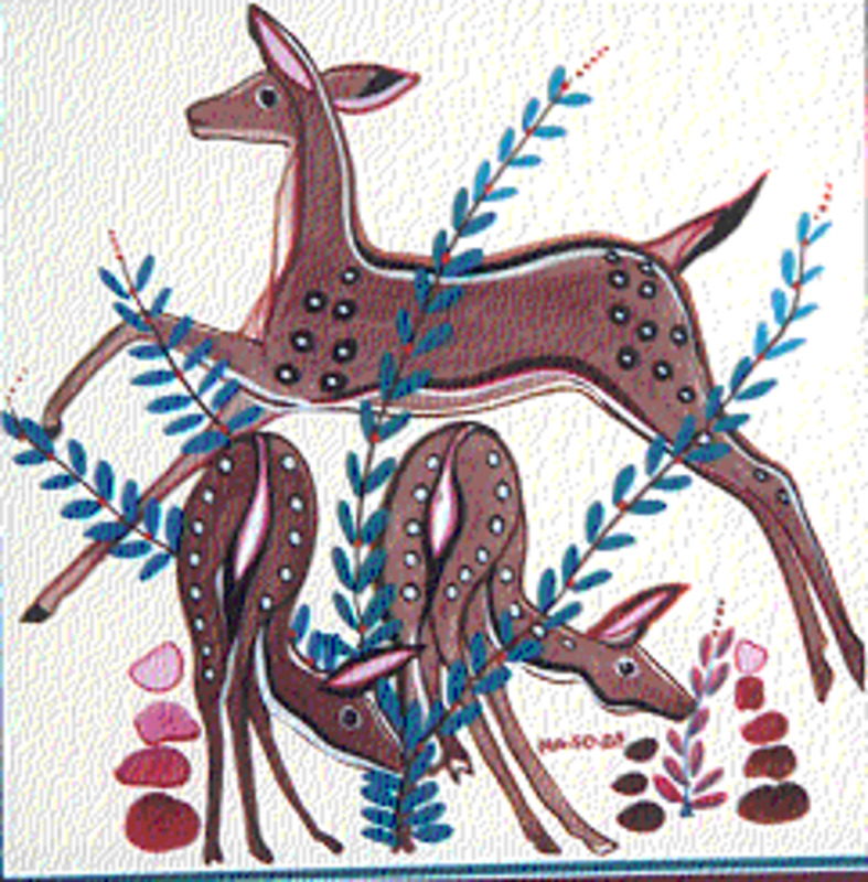 Doe and fawns