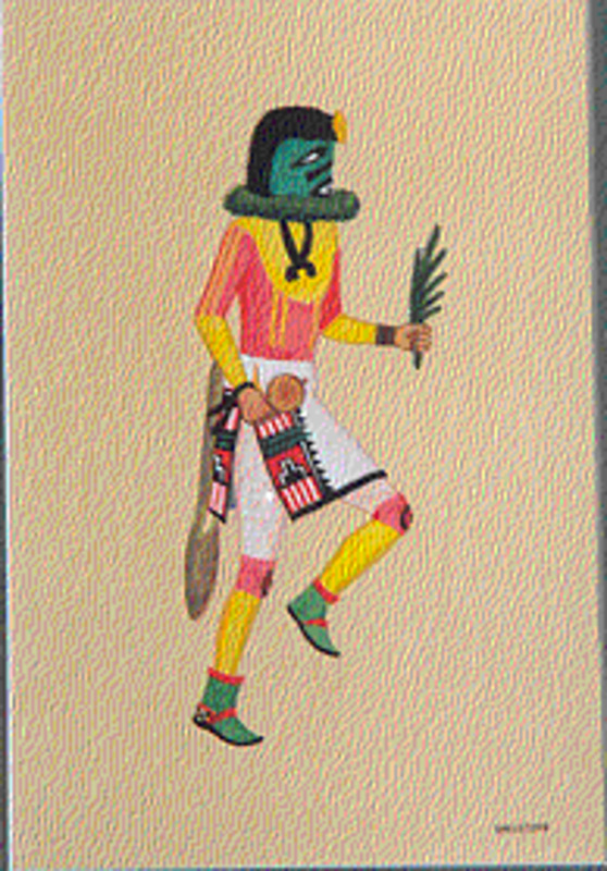 Untitled (Dancing kachina in green mask)