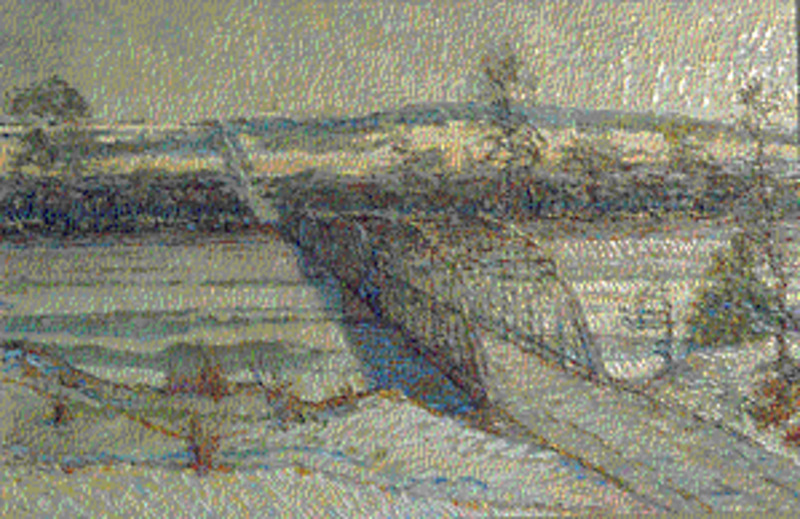 Winter landscape, Cimarron iron bridge