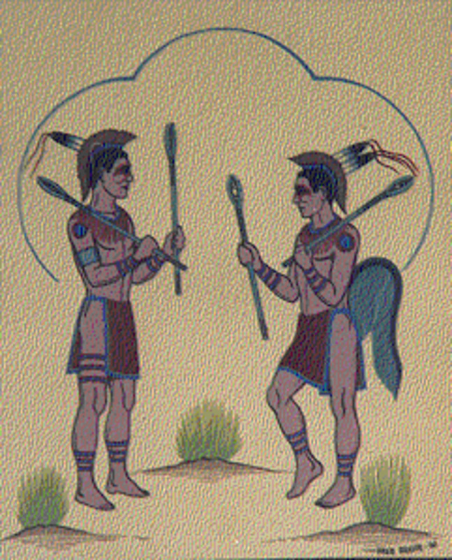 Stickball players