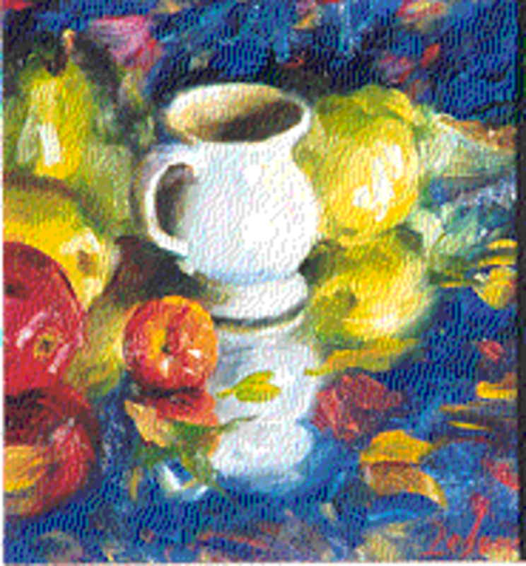 Quinces and white creamer