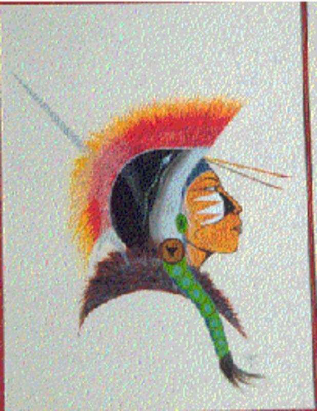 Untitled (Head of man with roach headdress)
