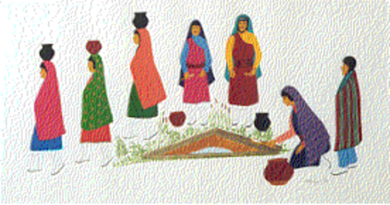 Women at San Juan, women at the spring
