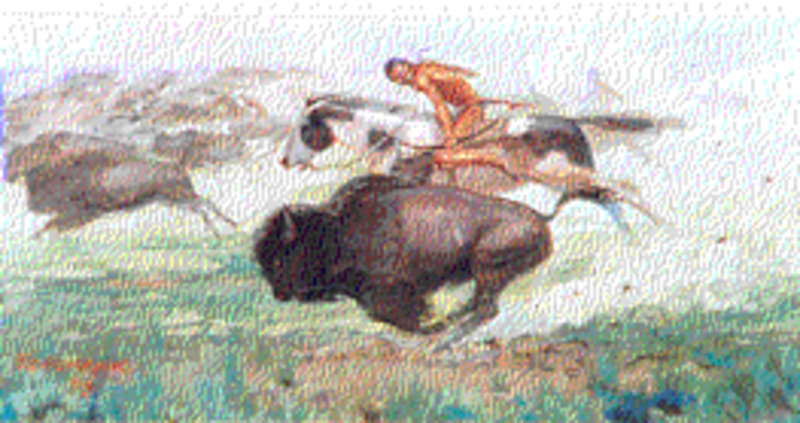 Pawnee buffalo hunters #2 (piercing the lung)
