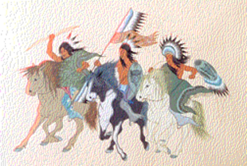 Untitled (Three Native Americans on horses)