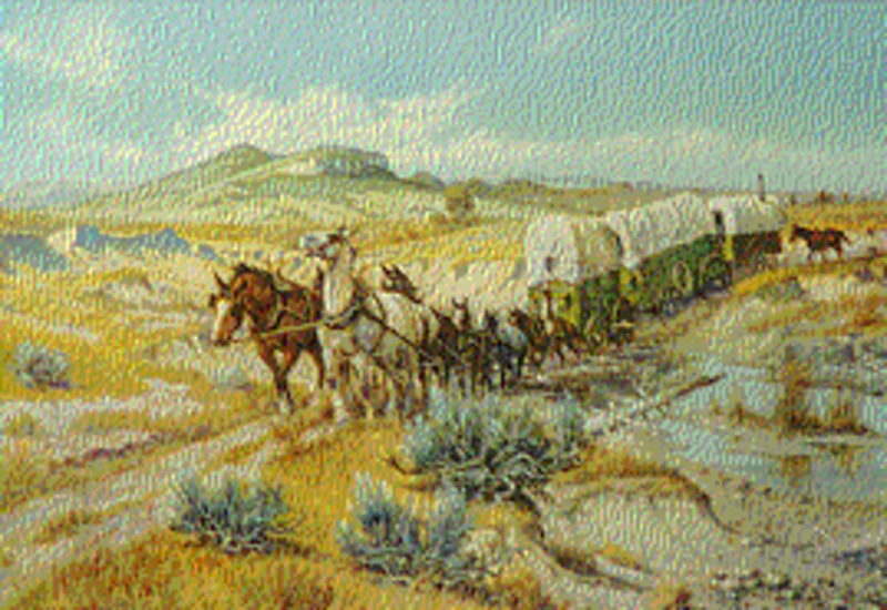 Jerk line coming out of Helena, Montana (reproduction)