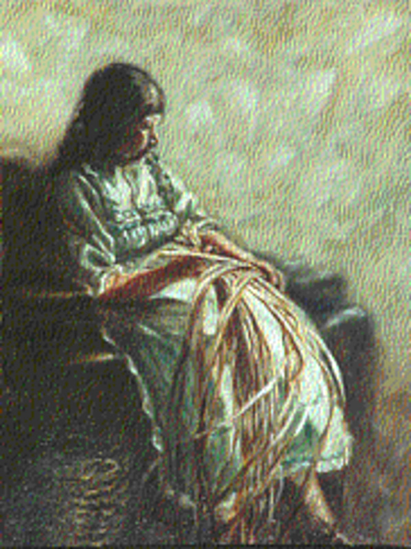 Choctaw basket weaver