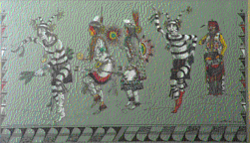 Tewa clowns with YA-NI-WAH dancers