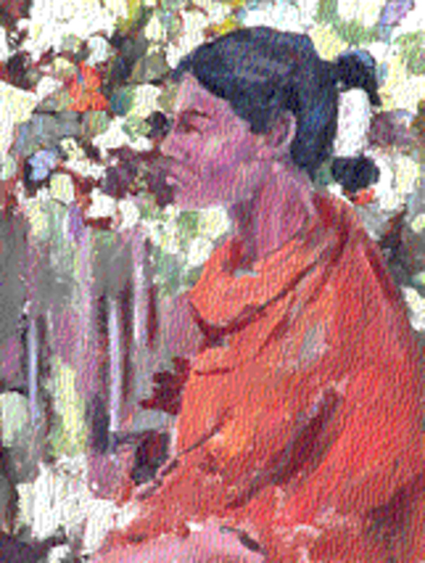 Untitled (Navajo woman in orange shawl)