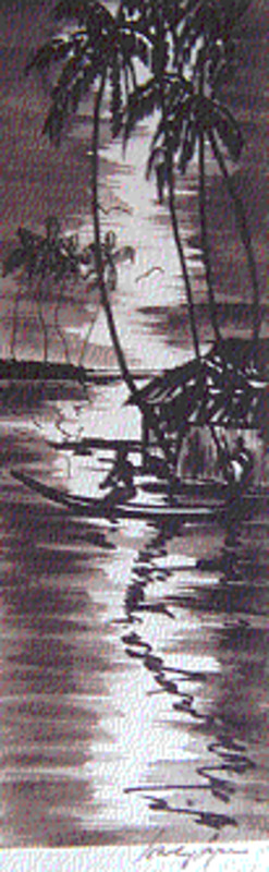 Untitled (African coastal village scene)