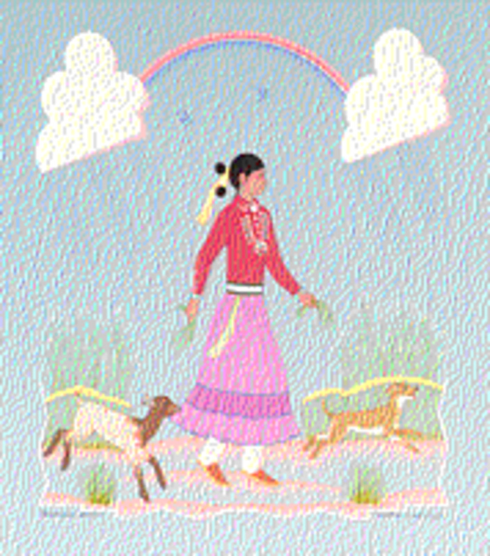 Navajo girl going to Grandma's hogan