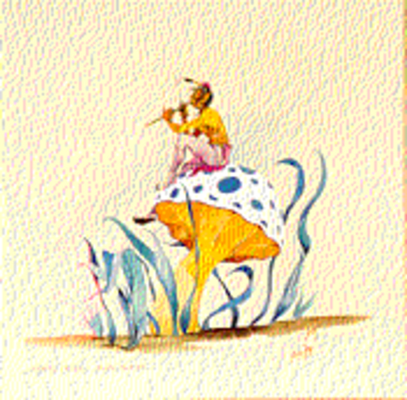 Little people flute player