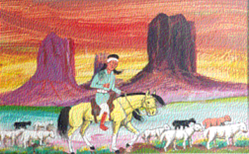 Monument Valley Navajo with sheep